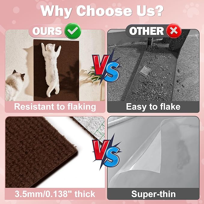 23.6x15.8 Couch Wall Corner Protection for Indoor Cats,Anti Scratch Furniture Protector from Cats Scratching,Trimmable Climbing Cat Scratcher Pad Play Mat Easy Use for Cat Board/Door/Carpet