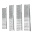 Metal Comb for Dogs - Stainless Steel Dog Grooming Comb Set, 4 Pack Pets Flea Remova Tool - 6.3IN/7.4IN