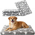 Dog Crate Mat, 4 Piece Reversible Pet Bed, Polyester, Machine Washable, Small Dogs & Cats, Rectangular(Gray Star, 30" L x 20" W x 1.5" Th)