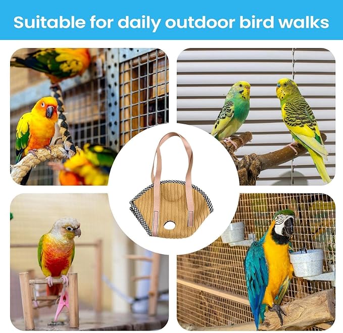 Escape Proof Parrot Carrier, Compact Bird Travel Bag, Adjustable Travel Tote for Birds, Comfortable Pet Carrier Multi Use, Bird Tote with Ventilated Design, Transport for Hiking Trips