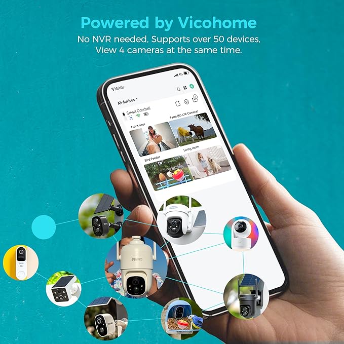 Vicohome CB2 2K Indoor Camera, 5GHz Wi-Fi, Plug-in, AI Tracking, Home Security, Pet/Baby Monitor, 360° View Pan/Tilt, Two Way Audio,Night Vision, Easy to Setup, Audible Alarm, 180 Days Exchange Policy