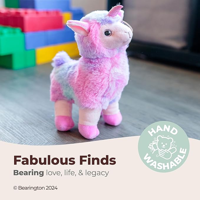 Bearington Luna Llamacorn Rainbow Llama Plush Toy - Soft Stuffed Animal for Kids