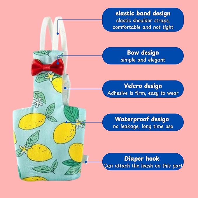 Pigeon Diaper Harness and Bird Leash, Diapers for Birds with Leash, Bird Diapers for Pigeons, Diaper Pants for Cockatiel African Grey Parrot Budgie, Cage Accessories (M-Green)