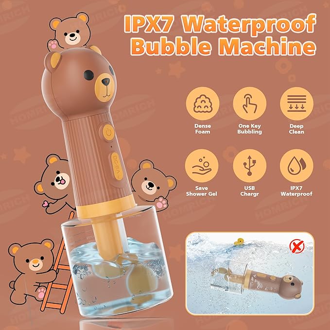 Dog Shampoo Foamer, Electric Dog Soap Dispenser, Automatic Dog Shampoo Sprayer with Dog Bath Brush, Dog Bath Supplies - Outdoor Dog Shower Attachment for Bathtub for After Walk Pet Wash