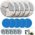 Stainless Steel Cat Water Fountain Filters, 5 Pack Replacement Filters Fit for Round 2L/67oz Automatic Pet Fountain, Filter with Triple Filtration System (5+5+5)
