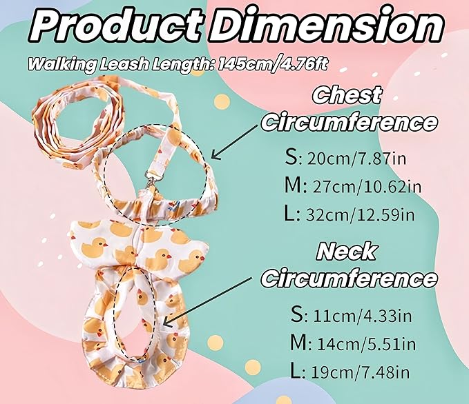 Chicken Diapers for Hens, Roosters, Diapers for Ducks with Walking Leash, Reusable Pet Duck Diapers Chick Clothes Waterproof Poultry Nappies for Geese Pet Ducks Chicken-Yellow Duck, L