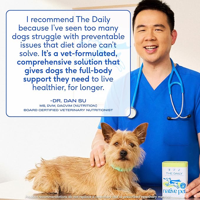 Native Pet The Daily Dog Supplement (30 Scoops) and Goat Milk Powder for Dogs and Cats (60 Scoops).- 11-in-1 Multivitamin and Food Topper to Support a Healthy Digestive System