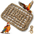 MAQIHAN Seagrass Mat for Birds - Bird Toys Seagrass Mats Foraging Activity Play Grass Mat Bird Climbing Wall Seagrass Net Hammock Toy for Medium Parakeets Lovebirds Finch Budgerigars Conure Cockatiel