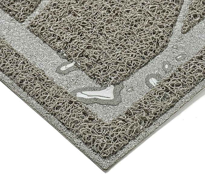 WePet Cat Litter Box Mat, Kitty Premium PVC Pad, Durable Trapping Rug, Phthalate Free, Urine-Resistant, Scatter Control, Mosaic, L 35 x 23 Inch, Cadet Grey