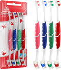 Pet Toothbrush for Dogs, Cats with Soft Bristles - Easy Teeth Cleaning & Dental Care, Non Slip Dual Head Dog Toothbrush for Medium & Large Pets, Toothpaste Not Included, Pack of 4(Multi)