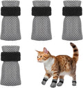 4 Pcs Adjustable Cat Claw Protectors Covers Cat Mittens to Prevent Scratching Mesh Breathable Cats Shoes Kitten Shoes Socks Booties Anti Scratch Kitten Foot Covers for Pet Bathing(Gray,XL)