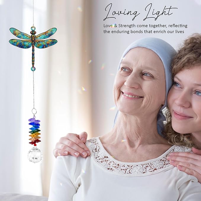 1 Layered Ornament Suncatcher - Dragonfly Gifts - Dragonflies Decor - Dragonfly Keepsake - Rainbow Maker - Hanging Home Decor Mother's Day Father's Day Christmas Birthday Gifts for Women, Men