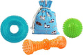 Ycozy 3 Pack Dog Squeaky Toys for Medium/Large Dogs Aggressive Chewers TPR Rubber Dog Chew Toys Puppy Teething Toys Resistant Storage Bag Included