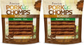 Pork Chomps Dog Chews, Roasted Pork Skin, 6-inch Twists | 15 Count | Pack of 2