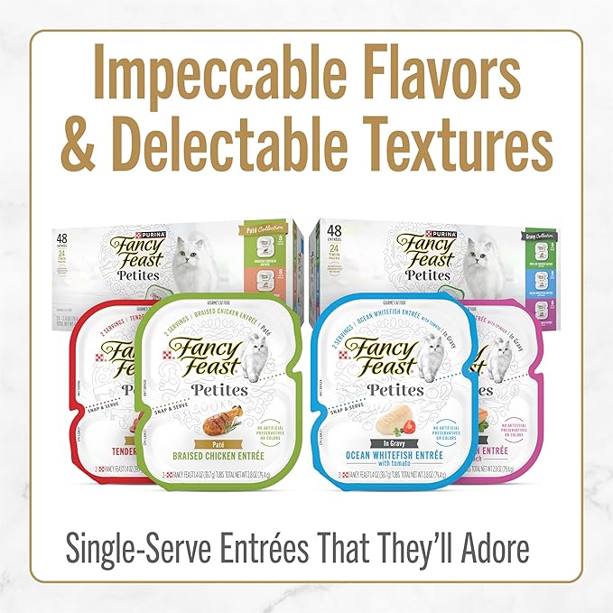 Purina Fancy Feast Petites Seared Salmon Entree With Spinach in Gravy Gourmet Wet Cat Food - (Pack of 12) 2.8 oz. Tubs