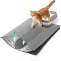 GRELY Cat Litter Mat, 32"x22" Litter Box Trapping Mat for Indoor Cat, 2 Layer Non-Slip Waterproof Urine Proof Collapsible Kitty Pet Rug