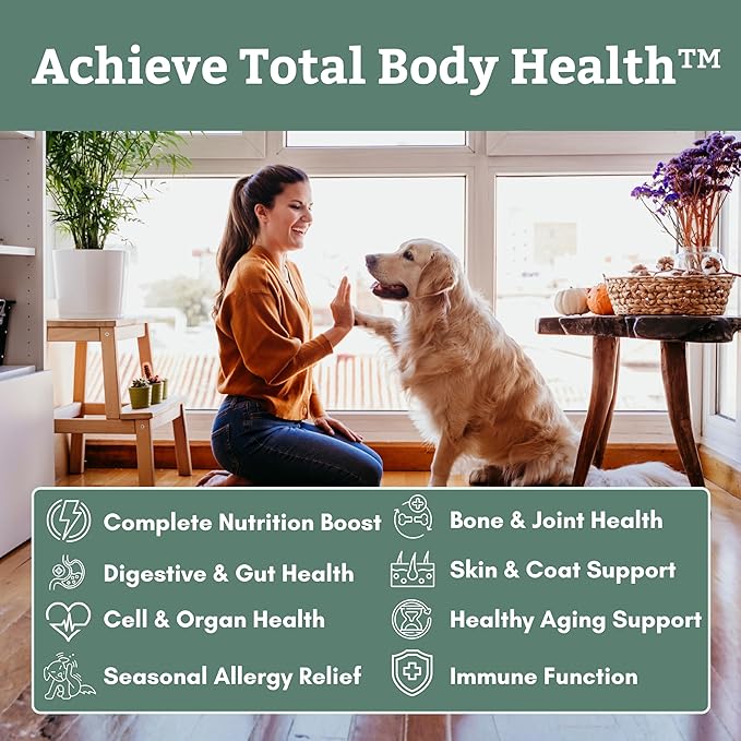 Wholistic Pet Organics Canine Complete - Dog Multivitamin Powder - 8 oz - Daily Dog Vitamins and Supplements for Homemade Food - Immune System, Skin, Coat & Overall Health - All Breeds - 22 Scoops