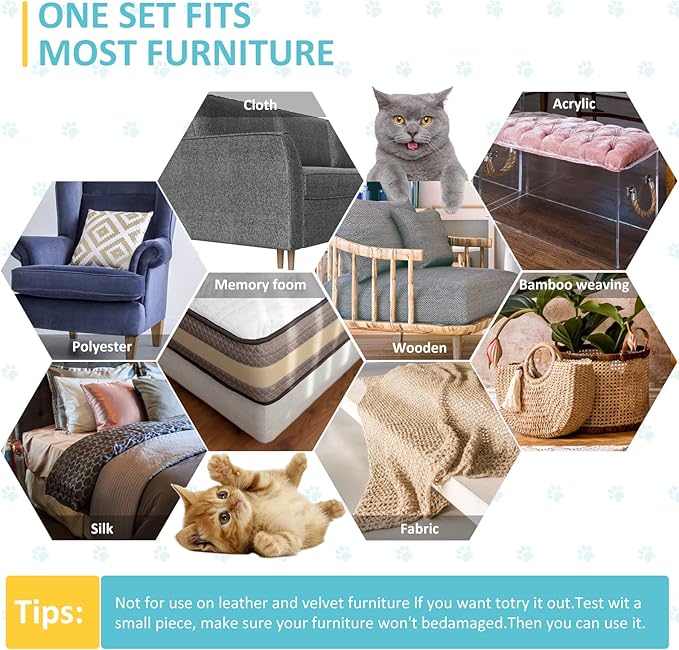 XMZCYMyo Anti Cat Furniture Protector, 16PCS Double Sided Sofa Anti Scratching Sticky Tape, Corner Couch Protector for Cats, Cat Scratch Deterrent Tape