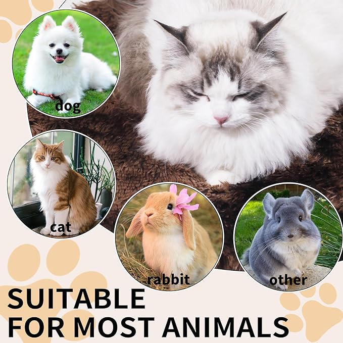 2PCS Round Plush Pet Mat Thin Style Pad Mat for Cats, Small Dogs, Rabbits, Guinea Pigs, Washable Soft Sofa mat, for Crate Cat Tree Tower Window Perch (Blue, Small (15.8inch) - 2pcs)