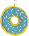 ZippyPaws Donutz - No Stuffing Dog Toys to Keep Them Busy, for Small and Medium Dogs, Squeaky Pet Toy for Boredom, Unstuffed Chew Toy, Soft Plush Puppy Products, Funny Food Toy - Blueberry Donut