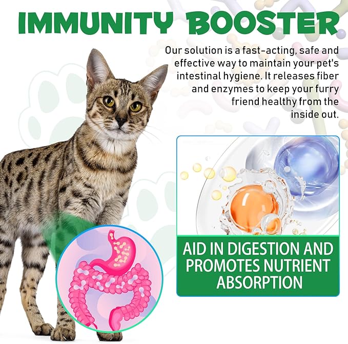 2 Pack Specifically Formulated for Cats,Cats Natural Broad Spectrum Treatment with Probiotics, Herbal Cleanse,Digestive Support for All Cat Breeds,Gut Health, Puppy & Kitten,Supplement Drops for Cat