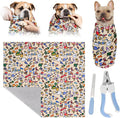 Cat Grooming Wrap & Dog Restraint Bag with Pet Nail Clippers Kit, 32x32in Self Adhesive Cat Wrap for Nail Clipping Multifunctional Care, Anti-Escape Soft Blanket Swaddle Within 22lbs