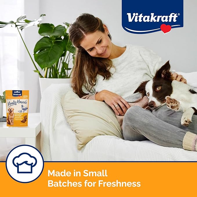 Vitakraft Meaty Morsels Dog Treat, Chicken Recipe with Sweet Potato, Value-Pack, 4 Count