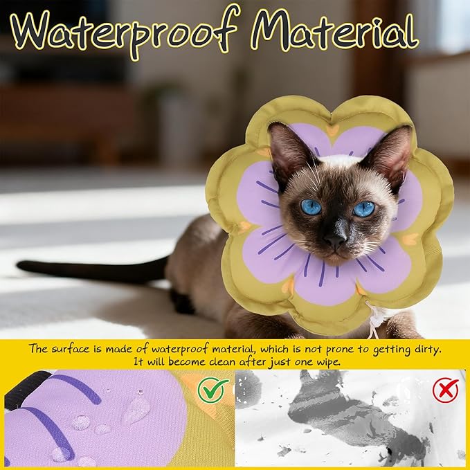 EXPAWLORER Cat Cone Collar Soft, Cat E Collar Recovery After Surgery to Stop Licking, Adjustable Waterproof Cute Neck Elizabethan Pet Kitten Puppy Donut Pillow for Cats Puppy Wound Healing, GreenM