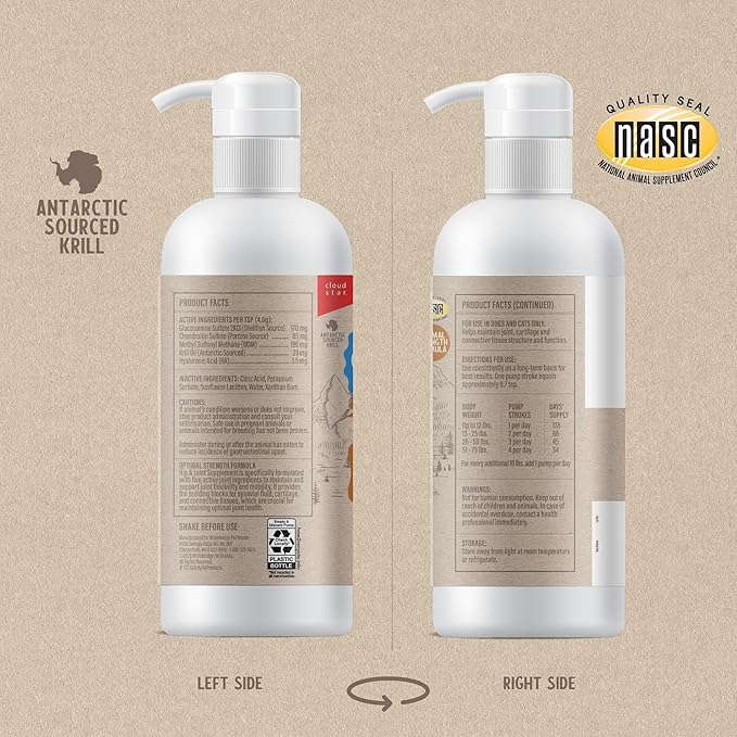 GRIZZLY PET PRODUCTS Joint Aid Liquid Hip and Joint Health Supplement Product for Dogs and Cats, 16 Ounce