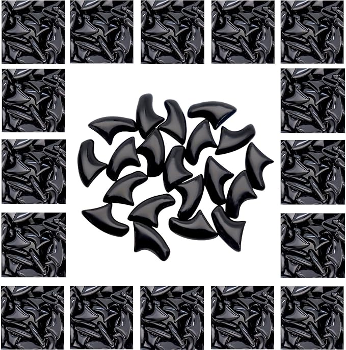 VICTHY 120pcs Cat Nail Caps | Cat Claw Caps | Cat Nail Covers with Adhesives and Applicators (Black M)