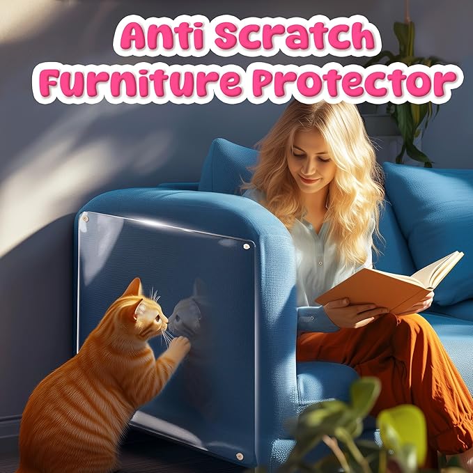 Cat Scratch Furniture Protector: 16 Pcs Couch Protectors Tape from Cats Claws Scratching Single Sided Clear Sticky Sheets Proof Clawing Sofa Corner Protection Cover Anti Scratch for Furniture
