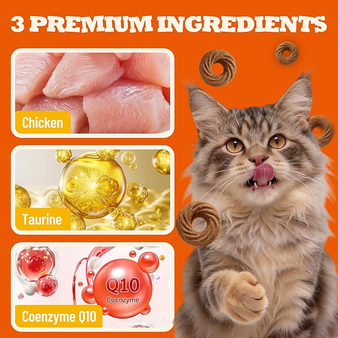 8 oz Taurine Cat Treats Taurine for Cats Chicken Flavor Cat Training Treats Cat Immune Support Healthy Cat Snacks