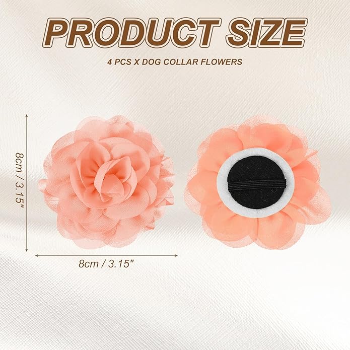 Dog Collar Flowers, Pet Flower Charms Soft Chiffon Cat Collar Bow Tie Floral Grooming Supplies, Intended for Dog