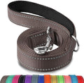 Joytale Double-Sided Reflective Dog Leash, 6 FT/5 FT/4 FT, Padded Handle Nylon Heavy Duty Leashes for Medium & Large Dogs Walking, Brown, 5FT