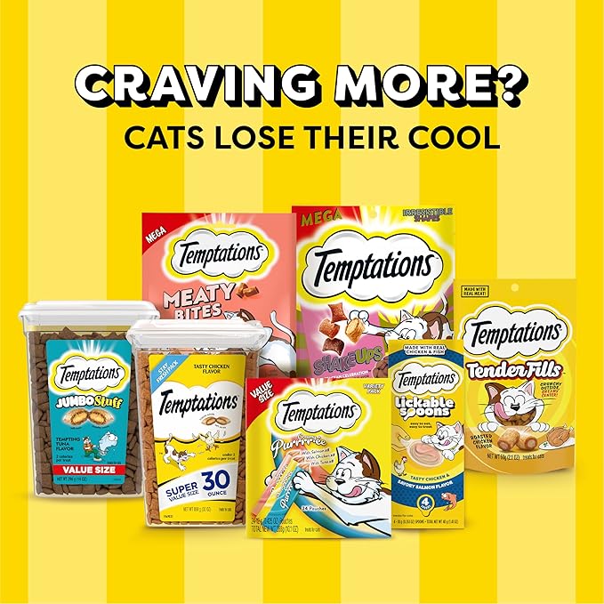 Temptations Creamy Puree Squeezable Lickable Cat Treats, Wet Cat Treats with Cheese, 0.42 oz. Tubes, 4 Count, Pack of 11 (44 Total)
