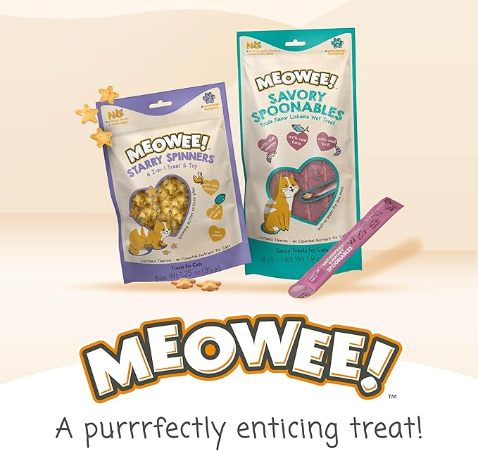 MEOWEE! Triple Flavor Kabobs Cat Treat, 2.4 Ounce Bag, Long-Lasting Playtime Treat for Cats Made with Real Chicken, Salmon & Tuna (Pack of 2)