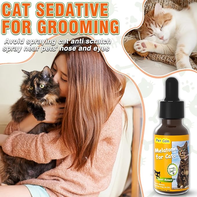 Tetra Cat Melatonin, 60 Ml Effective Melatonin for Cats and Kittens to Sleep, Grooming, Separation Anxiety & Stress Relief
