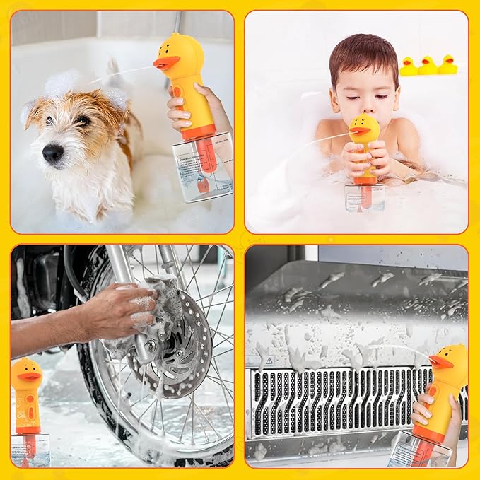 Homrich Electric Dog Soap Dispenser, Automatic Dog Cleaning Foam Machine, Dog Shampoo Sprayer with Brush for Dog and Cat Bathing, Shampoo Foamer for Pet Bathing, Bathroom, Kitchen Sink