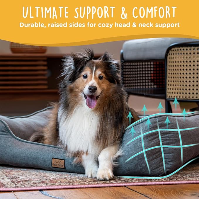 Dog Bed for Large Medium Dogs 31.5 Inch, Washable Plush Pet Sofa for Dogs & Cats, Soft Rectangle Cat Bed with Non-Slip Base