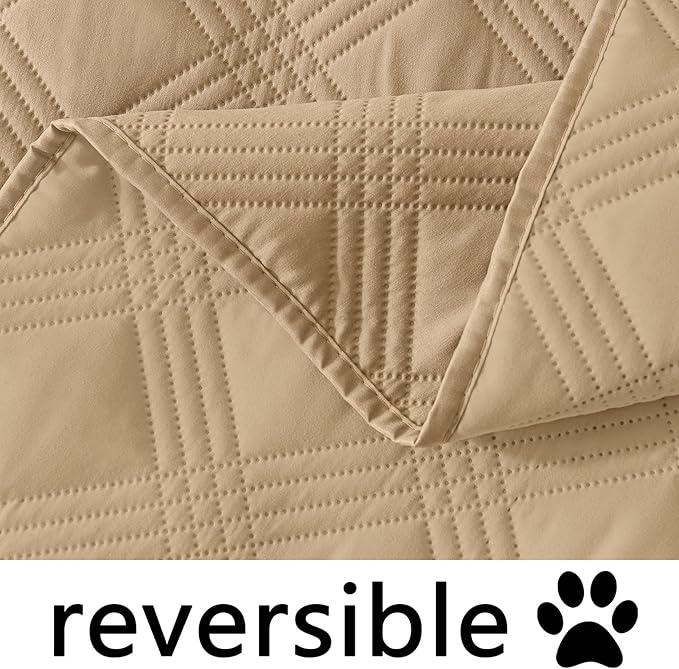 hyha Waterproof Dog Blanket, Reversible Pet Bed Blanket, Soft Sofa Couch Cover for Dogs Washable, Waterproof Pet Couch Covers for Sofa Puppy Cats Furniture Protector(30"x70", Camel/Camel)