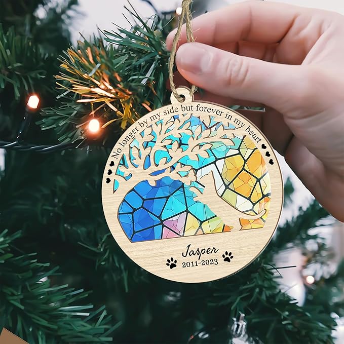 Personalized Dog Memorial Ornament,Gifts for Loss of Cat, Cat Lovers Gifts