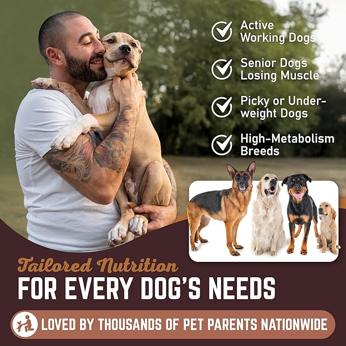 All American Canine Dog Weight Gainer Liquid – High Calorie Dog Food Supplement for Rapid Weight Gain, Mass, and Recovery – Appetite Stimulant – 60 Servings