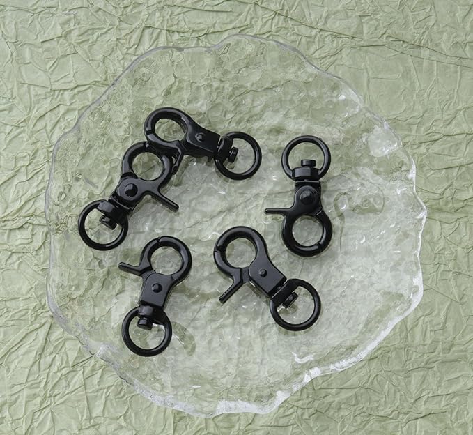 5 Pcs Dog Tag Clips with 5 Pcs 3/4 Inch 1 Inch Keychain Metal Rings for Pet Kitten Cat Collars ID Holder