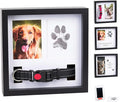 Dog Paw Print Kit for Dogs, Dog Picture Frame with Shatterproof Plexiglass, 4 Customizable Displays, 9”x9”, Pet Memorial Gift for Dogs, Loss of Pet Sympathy Gift, Pet Paw Print Impression Kit (Black)