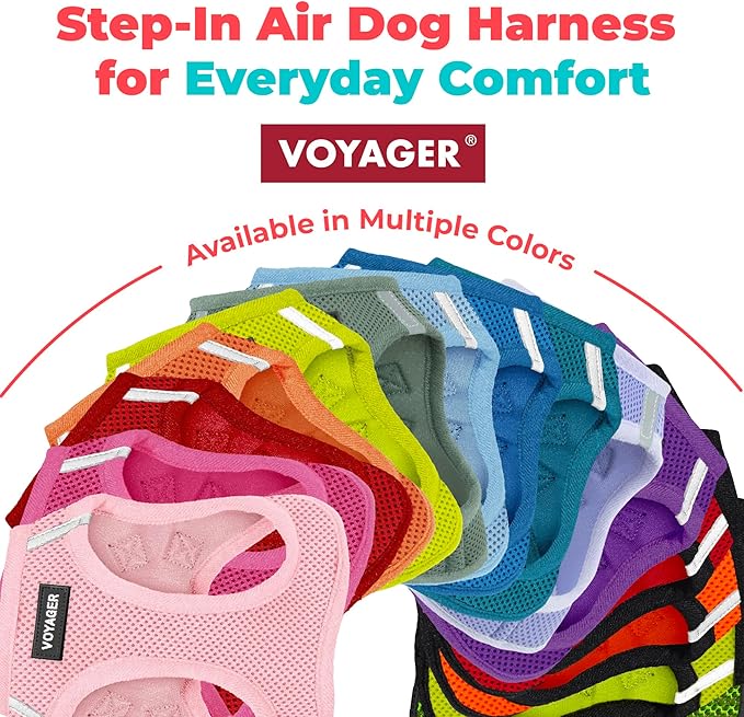 Best Pet Supplies Voyager Step-in Air Harness - All Weather Mesh, Reflective, No Pull Harness for Dogs, Cats - Secure with Hook & Loop Fastener, Buckle, Double D-Rings - Khaki, XL