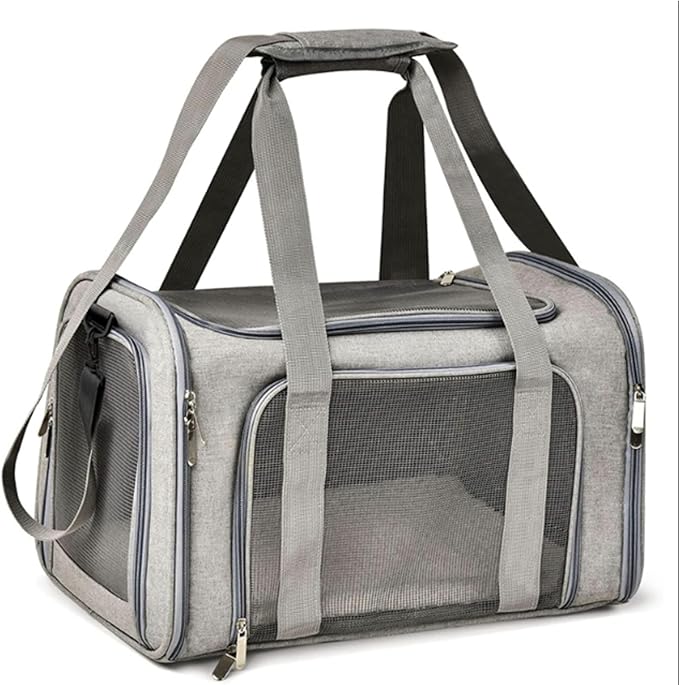 Movelo, Pet Carrier with Two Entrances – Top & Side Opening Soft-Sided Travel Carrier for Cats & Small Dogs up to 25 lbs – Airline Approved, Mesh Ventilation, Removable Pad & Shoulder Strap
