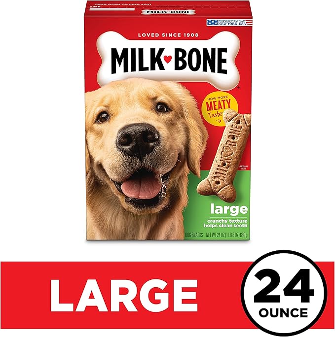 Milk-Bone Original Dog Treats Biscuits for Large Dogs (Packaging May Vary), 24 Ounces (Pack of 2)