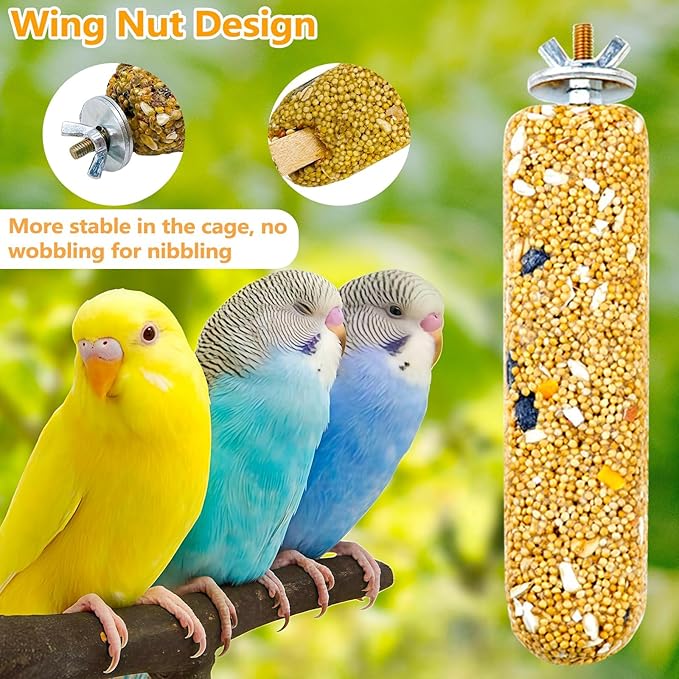 3PCS Parakeet Treat,Natural Parrots Treat Sticks,Vegetable & Grain Style Crunch Sticks,Bird Treats for Cockatiel Budgies Lovebirds Canary Conure Finches
