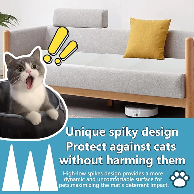 24 Pack Scat Mat for Cats - 13 x 16 Inch Cat Deterrent Mat to Keep Cats Out of Yard Permanently, Dog and Cat Spikes Mat with 0.5 Inch Sturdy Design Spike for Cat Pee Deterrent