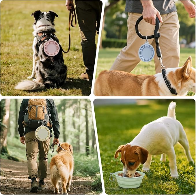 2-Pack, LeeRound Large Collapsible Dog Bowls, Food-Grade Silicone Collapsible Bowl, Travel Dog Bowls for Pet Cat Feeding Water and Food Camping&Hiking Meet Needs Different Scenarios Feeding Essentials